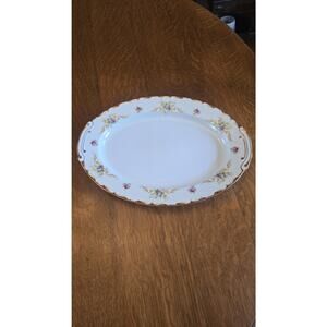 Vintage 14" Harmony House Wembley Fine China Oval Serving Platter Japan Floral